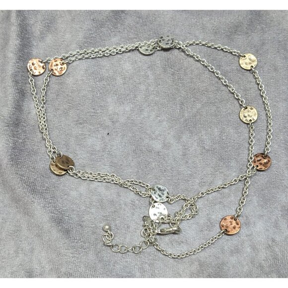 Premier Designs Brutalist Hammered Coin Station Necklace - Picture 4 of 4